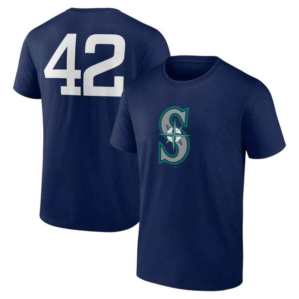 Seattle Mariners Jackie Robinson Day Name & Number T-Shirt - Navy T-shirts