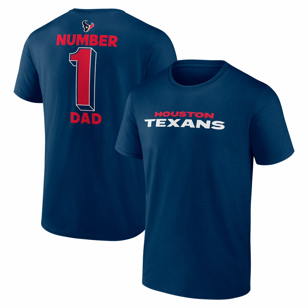 Houston Texans #1 Dad Jersey T-Shirt Navy