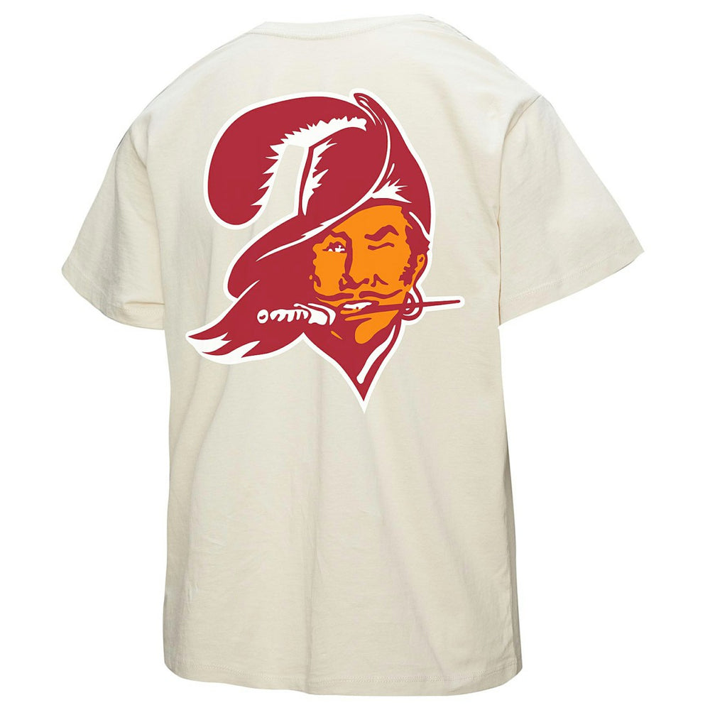 Tampa Bay Buccaneers Women's 50th Season Pirate Oversized Boyfriend T-Shirt Cream