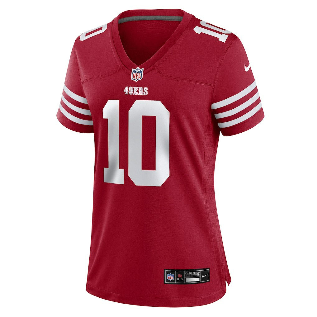 Mac Jones San Francisco 49ers Women's Team Game Jersey Scarlet