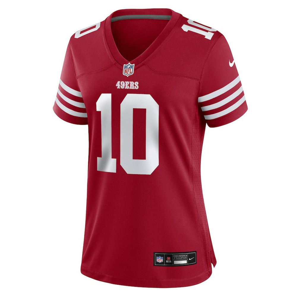 Mac Jones San Francisco 49ers Women's Team Game Jersey Scarlet