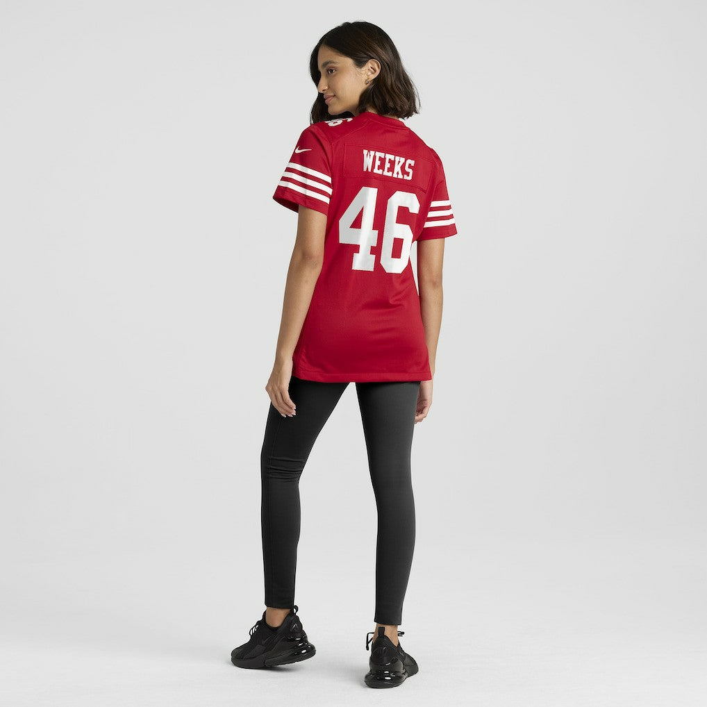 Jon Weeks San Francisco 49ers Women's Team Game Jersey Scarlet