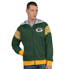 Green Bay Packers Pro Player Helmet Full-Zip Hooded Track Jacket Green/Gold