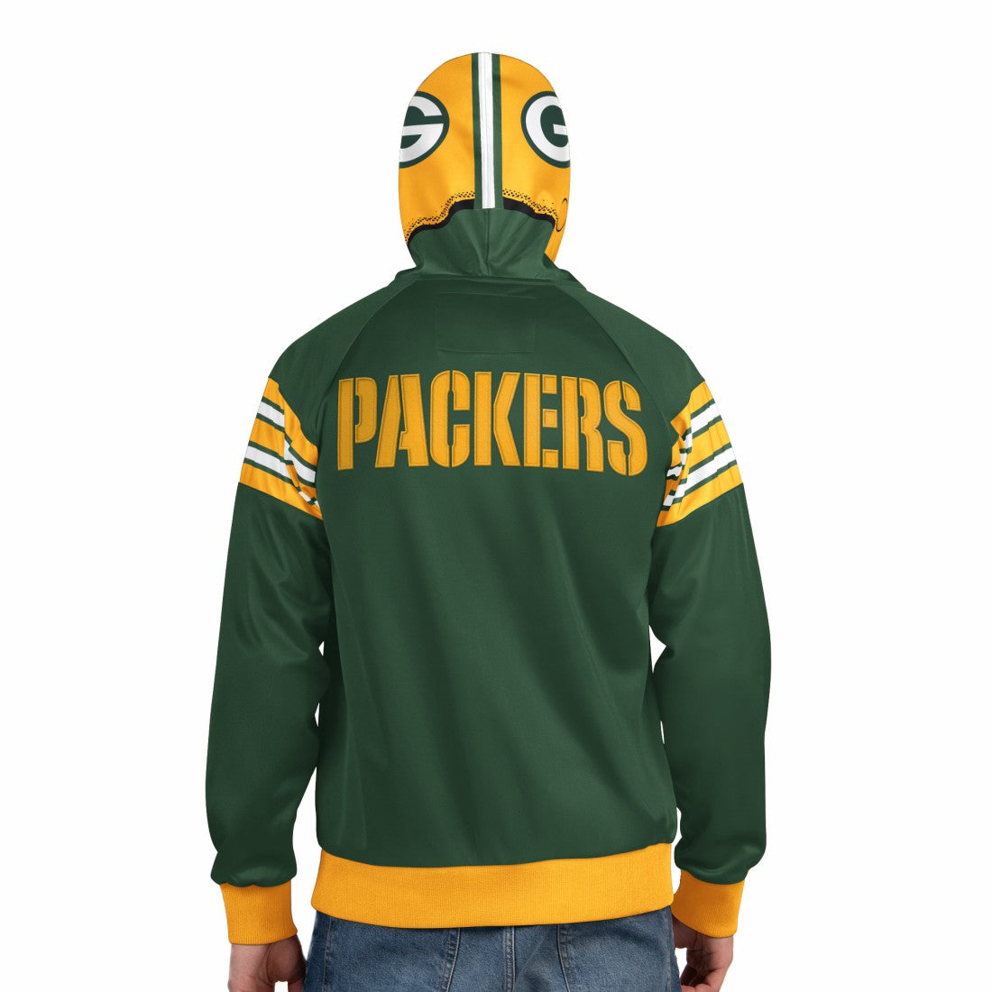 Green Bay Packers Pro Player Helmet Full-Zip Hooded Track Jacket Green/Gold