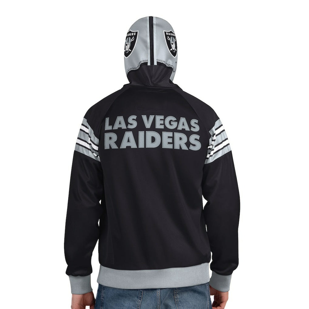 Las Vegas Raiders Pro Player Helmet Full-Zip Hooded Track Jacket Black/Silver