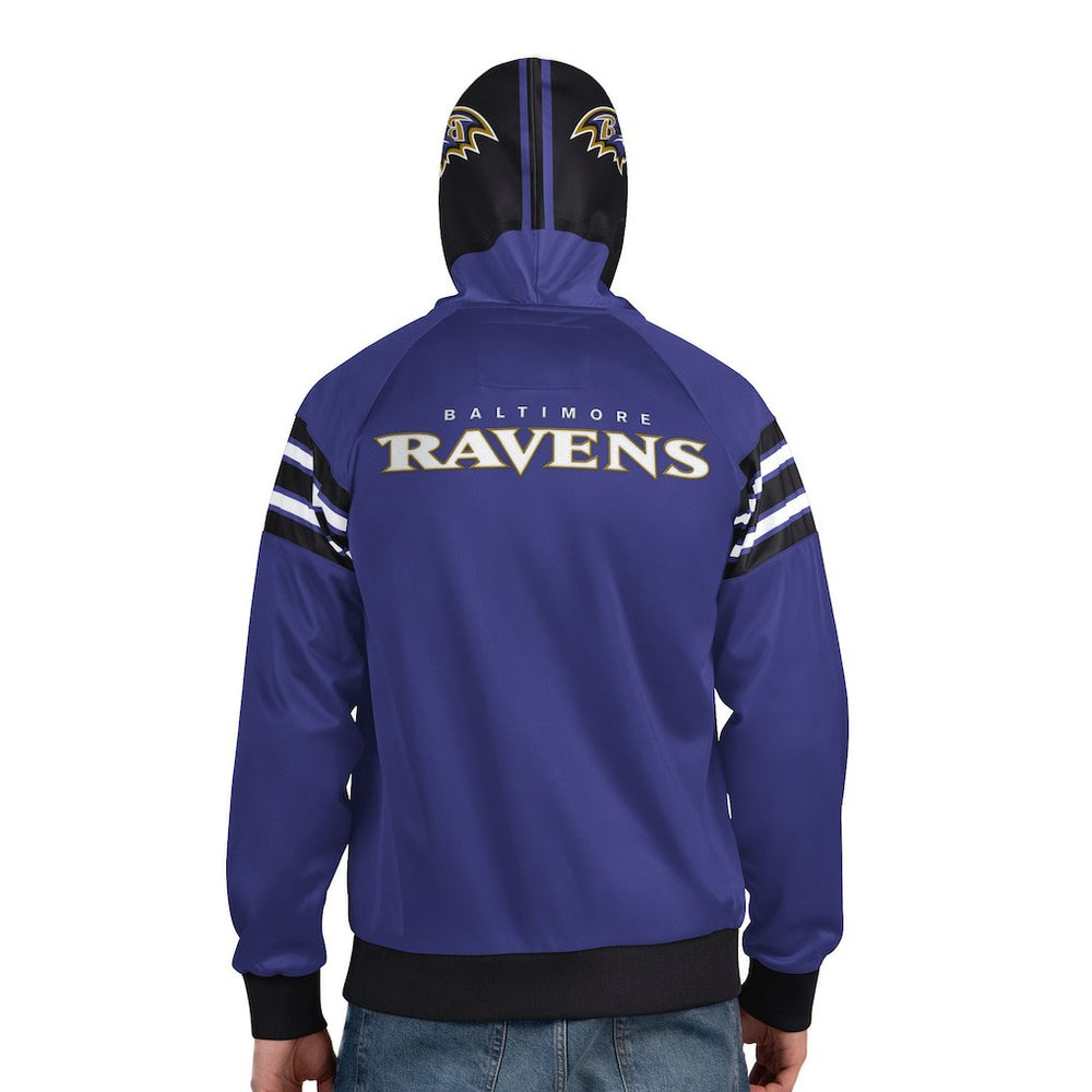 Baltimore Ravens Pro Player Helmet Full-Zip Hooded Track Jacket Purple/Black