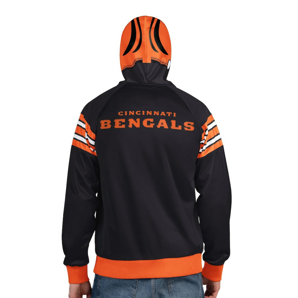 Cincinnati Bengals Pro Player Helmet Full-Zip Hooded Track Jacket Black/Orange