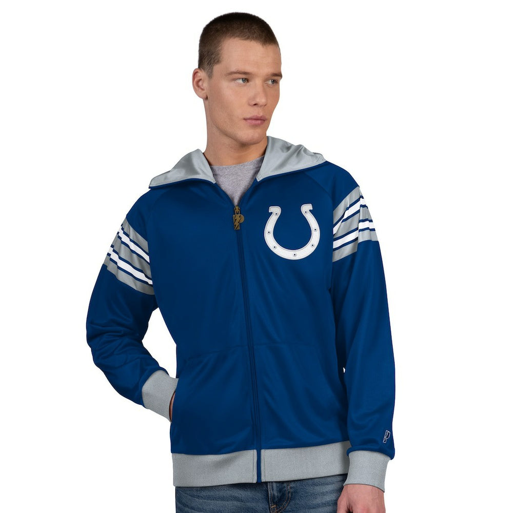 Indianapolis Colts Pro Player Helmet Full-Zip Hooded Track Jacket Royal/White