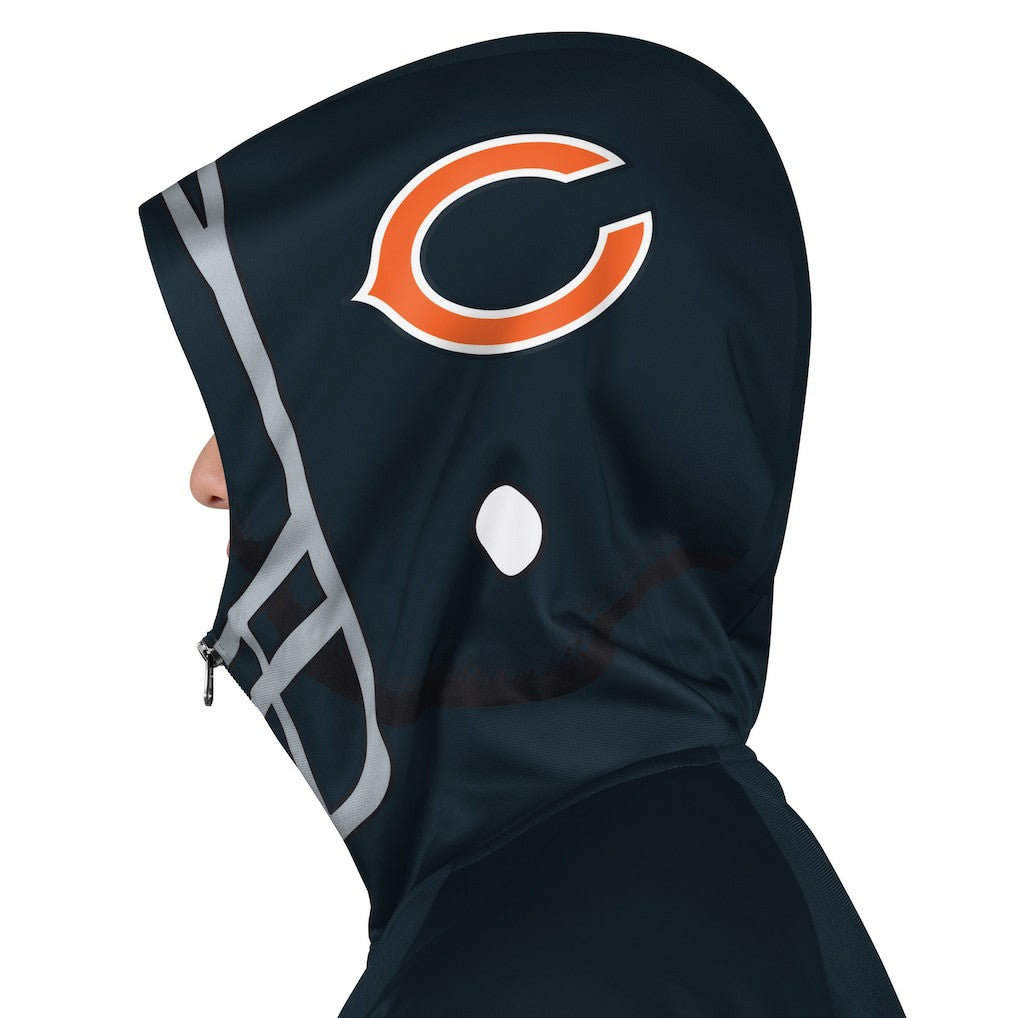 Chicago Bears Pro Player Helmet Full-Zip Hooded Track Jacket Navy/Orange