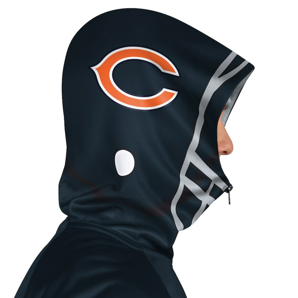 Chicago Bears Pro Player Helmet Full-Zip Hooded Track Jacket Navy/Orange