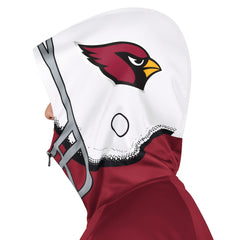 Arizona Cardinals Pro Player Helmet Full-Zip Hooded Track Jacket Cardinal/White