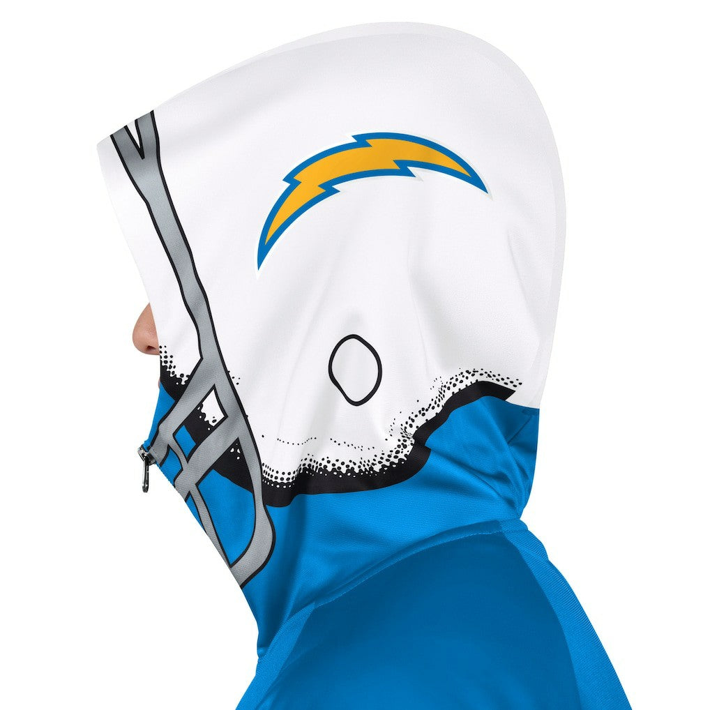 Los Angeles Chargers Pro Player Helmet Full-Zip Hooded Track Jacket Powder Blue/White
