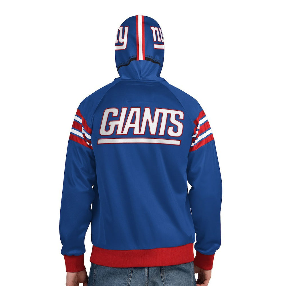 New York Giants Pro Player Helmet Full-Zip Hooded Track Jacket Royal/Red