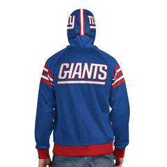 New York Giants Pro Player Helmet Full-Zip Hooded Track Jacket Royal/Red