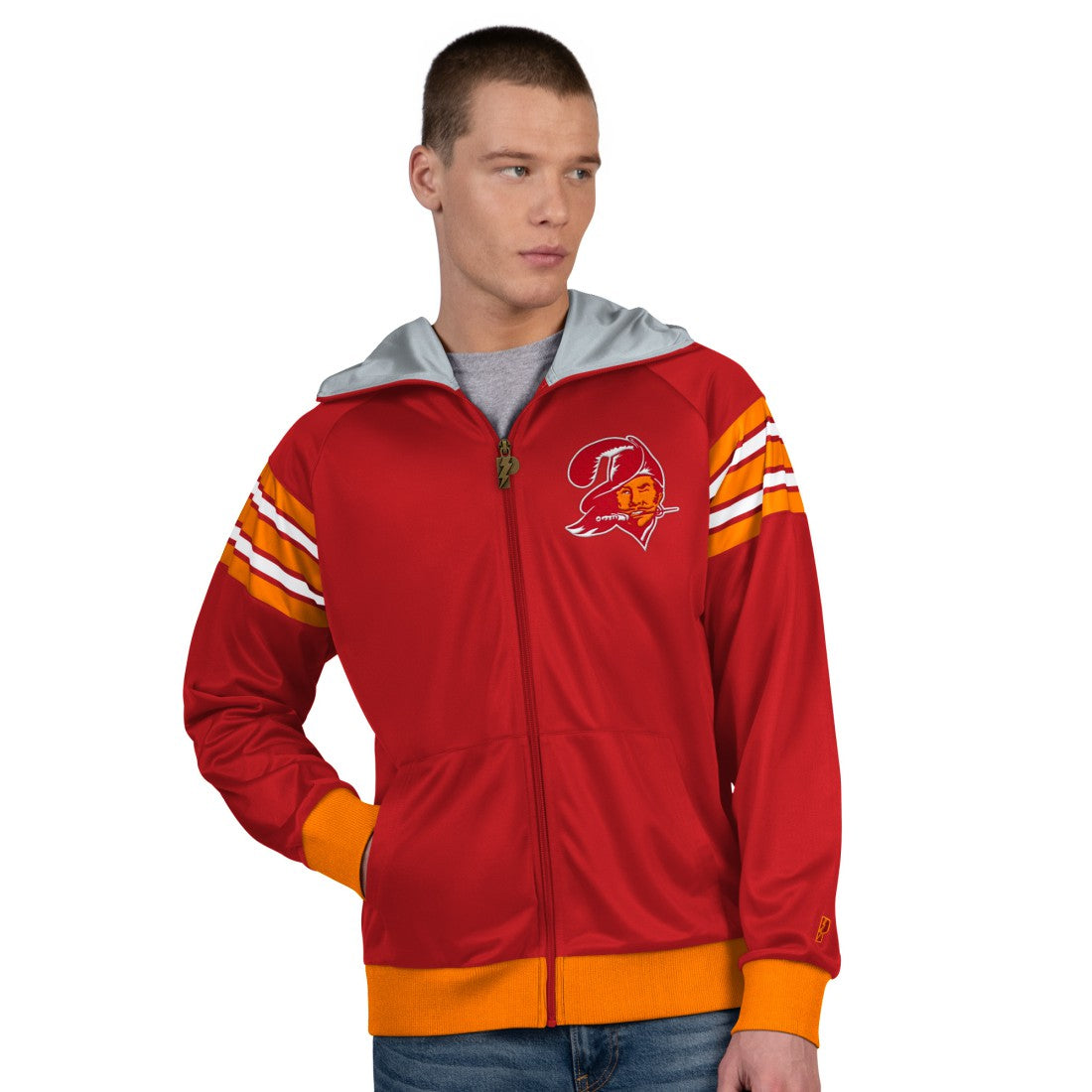 Tampa Bay Buccaneers Pro Player Retro Helmet Full-Zip Hooded Track Jacket Red/Orange