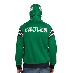 Philadelphia Eagles Pro Player Retro Helmet Full-Zip Hooded Track Jacket Kelly Green/Black