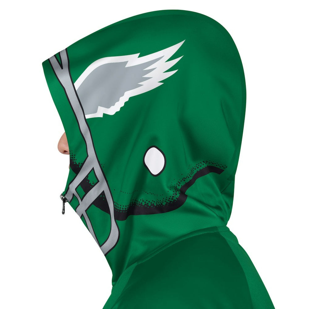Philadelphia Eagles Pro Player Retro Helmet Full-Zip Hooded Track Jacket Kelly Green/Black