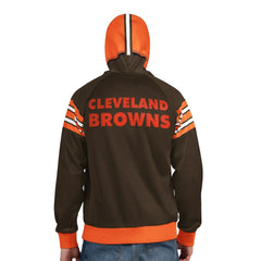 Cleveland Browns Pro Player Retro Helmet Full-Zip Hooded Track Jacket Brown/Orange