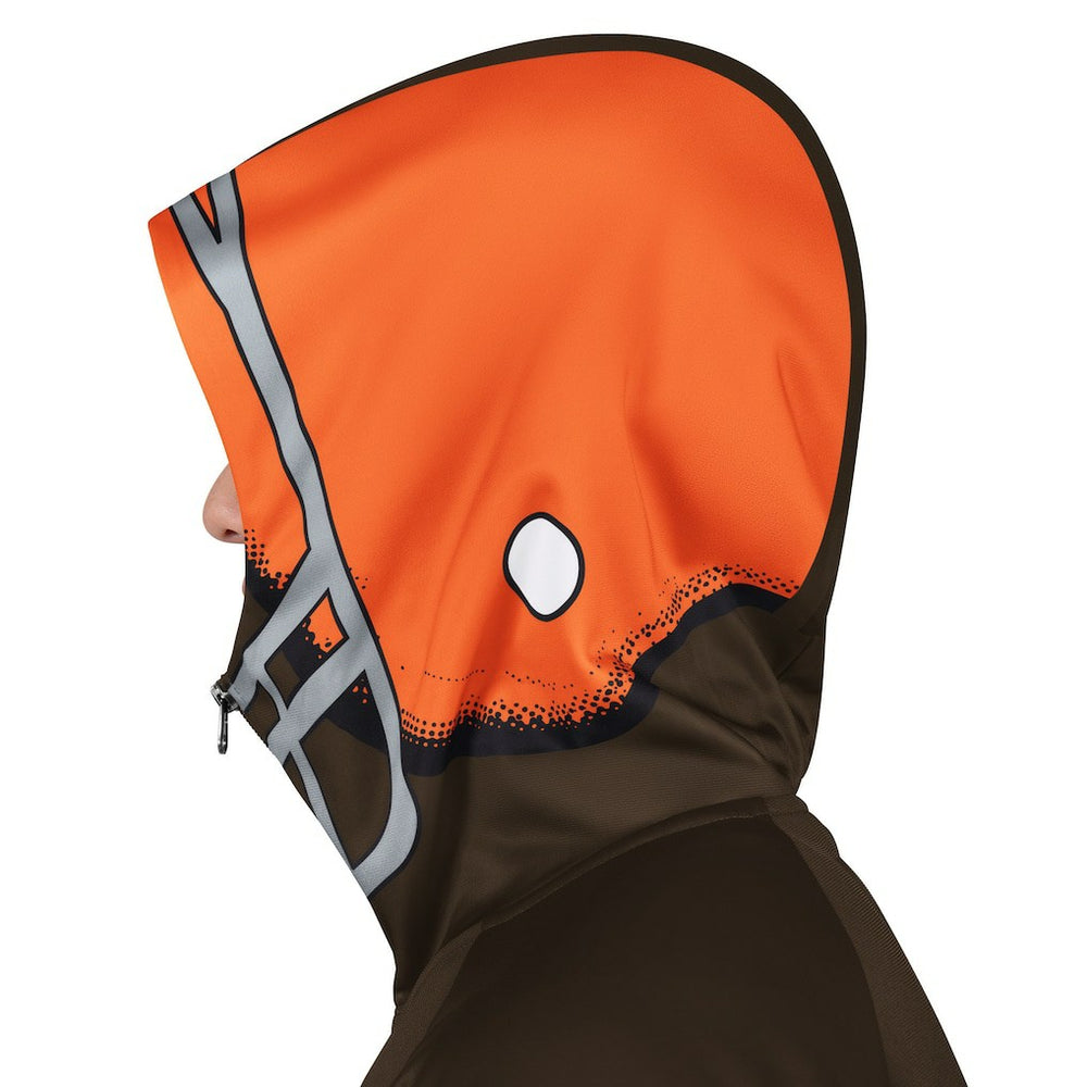 Cleveland Browns Pro Player Retro Helmet Full-Zip Hooded Track Jacket Brown/Orange