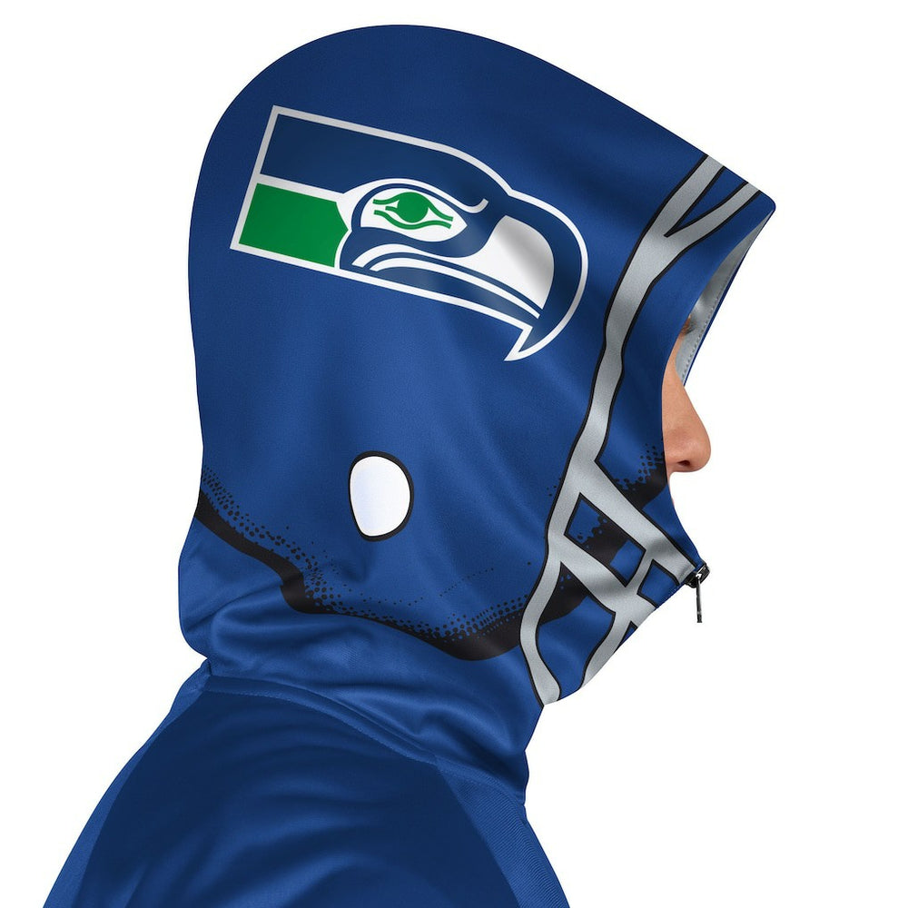 Seattle Seahawks Pro Player Retro Helmet Full-Zip Hooded Track Jacket Royal/Green