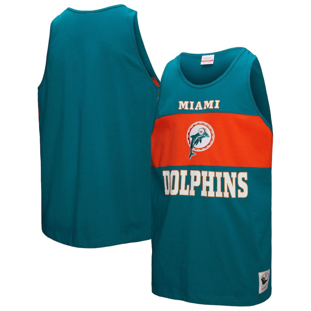 Miami Dolphins Retro Colorblock Tank Top Aqua