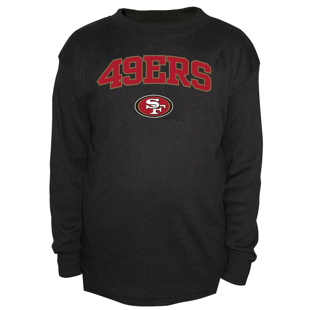San Francisco 49ers Big & Tall Thermal Long Sleeve Crew Neck T-Shirt Black