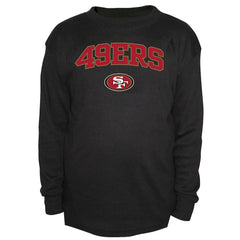 San Francisco 49ers Big & Tall Thermal Long Sleeve Crew Neck T-Shirt Black
