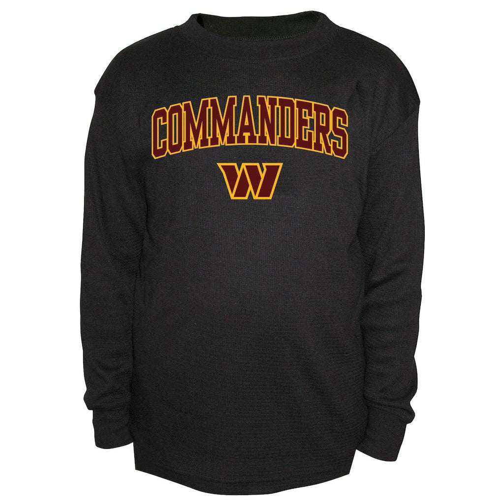 Washington Commanders Big & Tall Thermal Long Sleeve Crew Neck T-Shirt Black