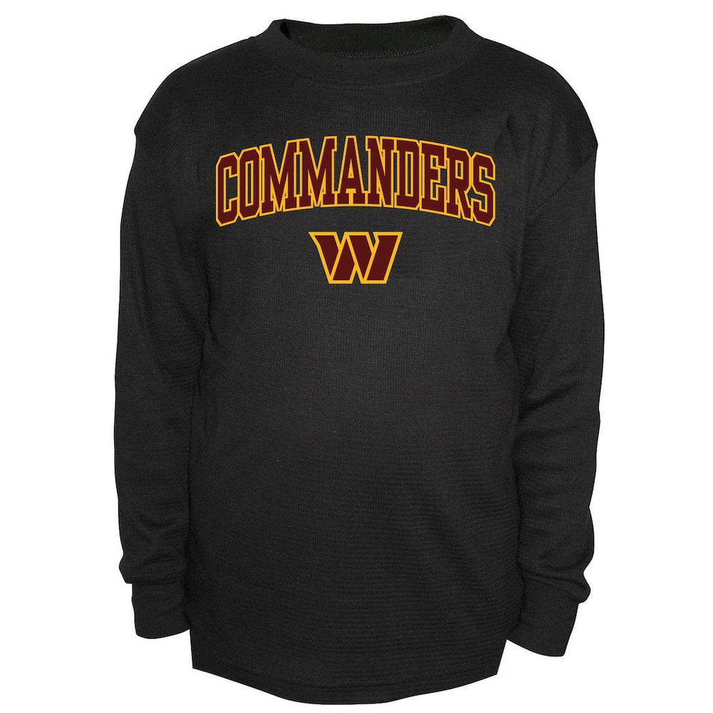 Washington Commanders Big & Tall Thermal Long Sleeve Crew Neck T-Shirt Black