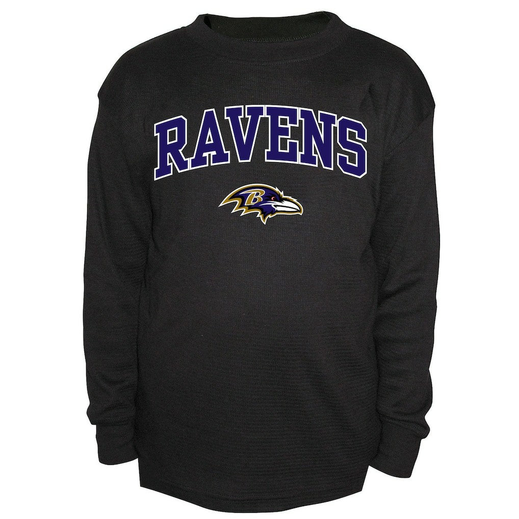 Baltimore Ravens Big & Tall Thermal Long Sleeve Crew Neck T-Shirt Black