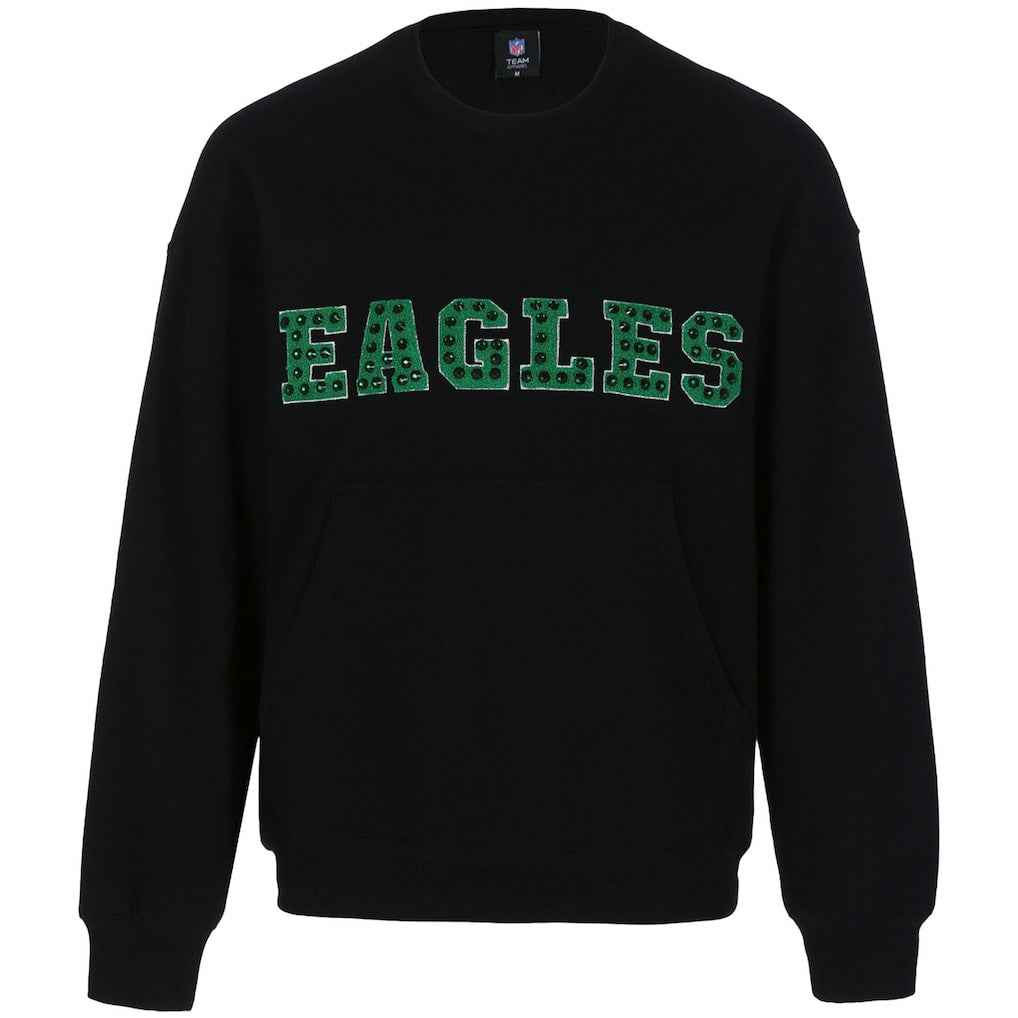 Philadelphia Eagles Cuce Women's Chenille Jeweled Sweatshirt Black