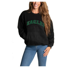 Philadelphia Eagles Cuce Women's Chenille Jeweled Sweatshirt Black