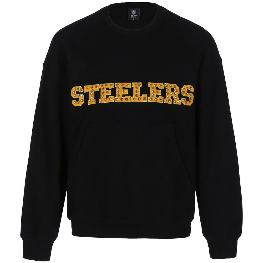 Pittsburgh Steelers Cuce Women's Chenille Jeweled Sweatshirt Black