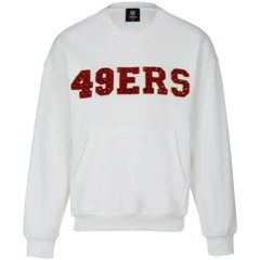 San Francisco 49ers Cuce Women's Chenille Jeweled Sweatshirt White