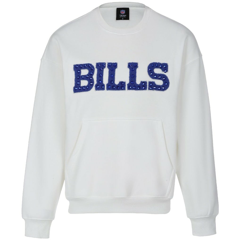 Buffalo Bills Cuce Women's Chenille Jeweled Sweatshirt White