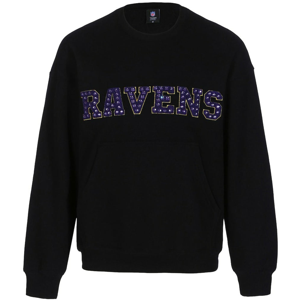 Baltimore Ravens Cuce Women's Chenille Jeweled Sweatshirt Black