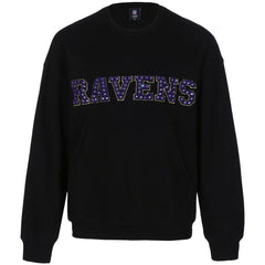 Baltimore Ravens Cuce Women's Chenille Jeweled Sweatshirt Black