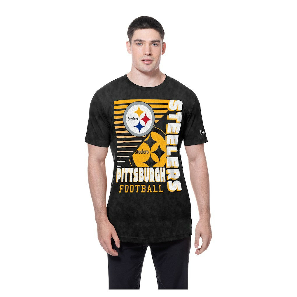 Pittsburgh Steelers New Era Enzyme Washed Oversized T-Shirt Black