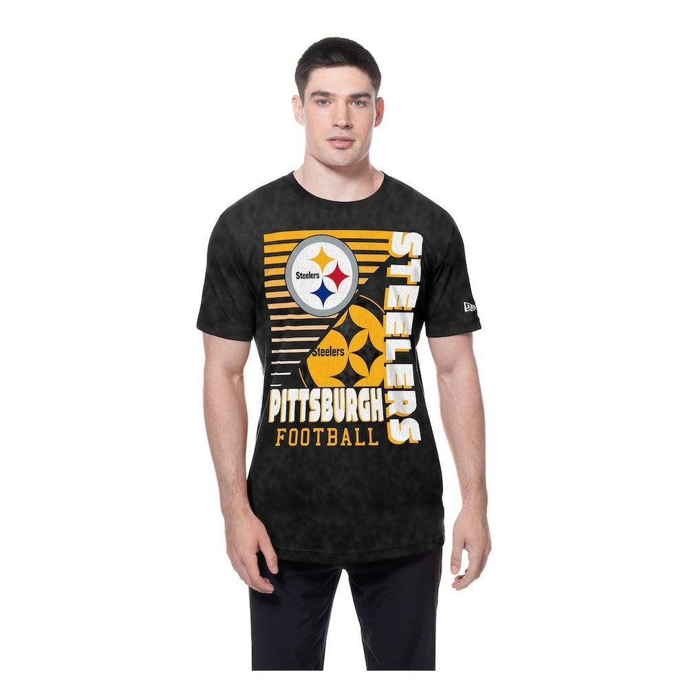 Pittsburgh Steelers New Era Enzyme Washed Oversized T-Shirt Black