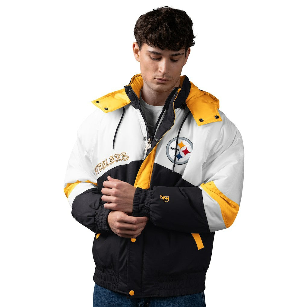 Pittsburgh Steelers Pro Player Shoulder To Shoulder Polyfill Full-Zip Hooded Jacket Black/Gold