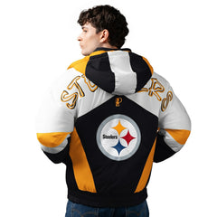 Pittsburgh Steelers Pro Player Shoulder To Shoulder Polyfill Full-Zip Hooded Jacket Black/Gold