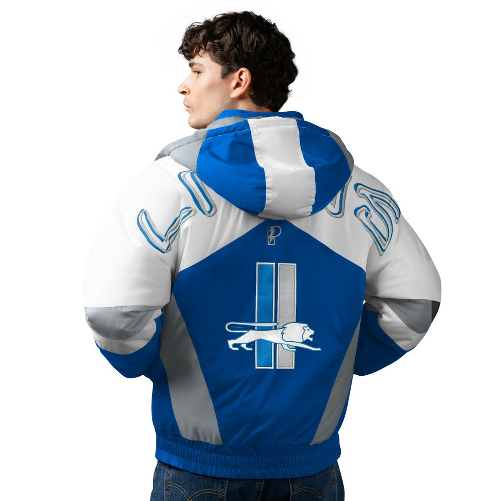 Detroit Lions Pro Player Shoulder To Shoulder Polyfill Full-Zip Hooded Jacket Blue