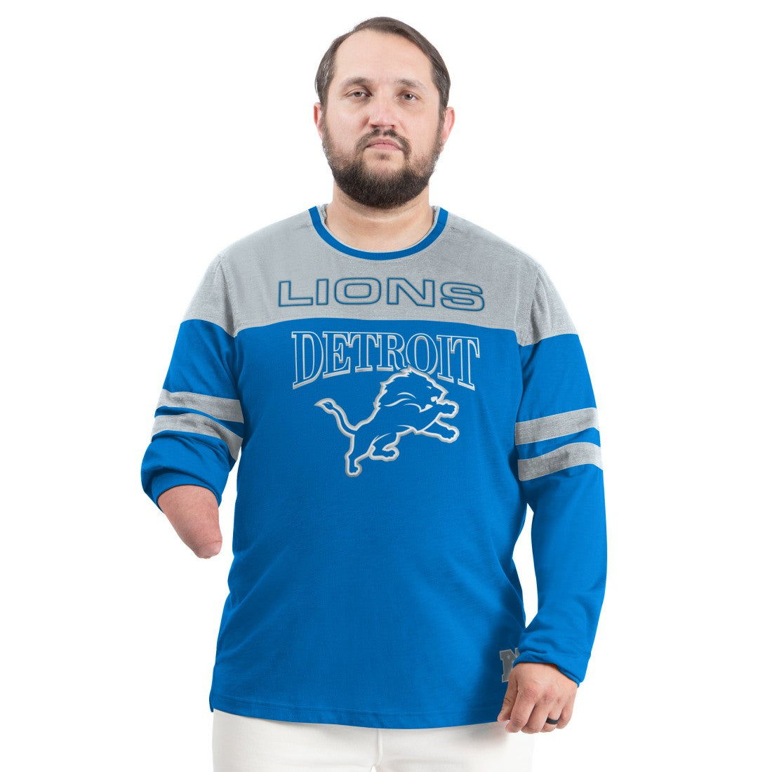 Detroit Lions G-III Sports by Carl Banks Adaptive Outlast Long Sleeve T-Shirt Blue/Silver