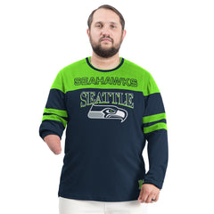 Seattle Seahawks G-III Sports by Carl Banks Adaptive Outlast Long Sleeve T-Shirt College Navy/Neon Green