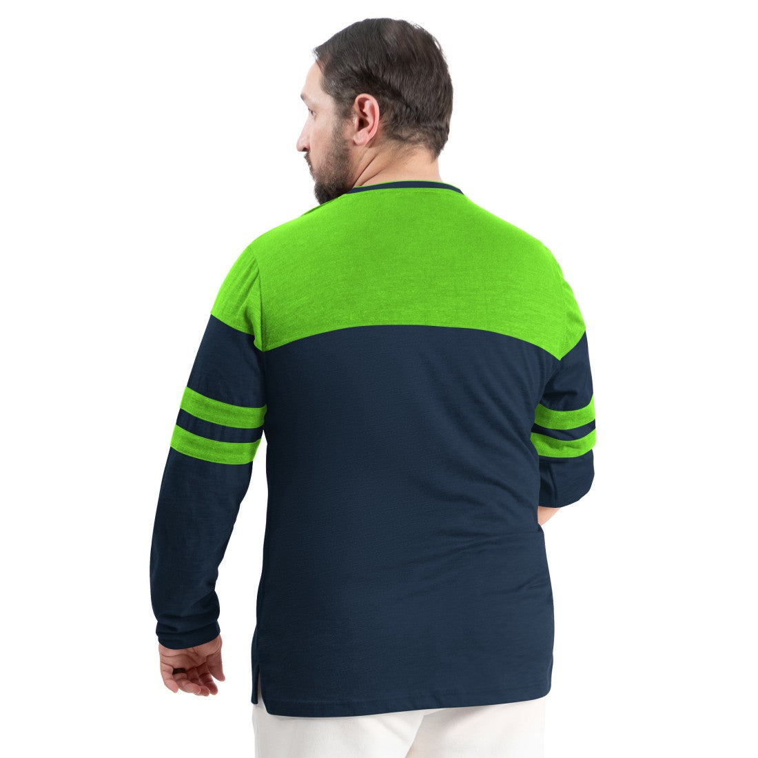 Seattle Seahawks G-III Sports by Carl Banks Adaptive Outlast Long Sleeve T-Shirt College Navy/Neon Green