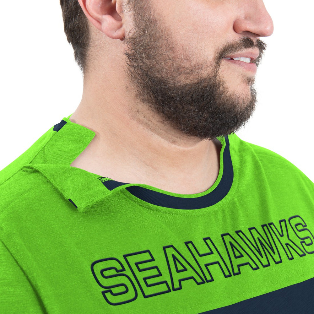 Seattle Seahawks G-III Sports by Carl Banks Adaptive Outlast Long Sleeve T-Shirt College Navy/Neon Green