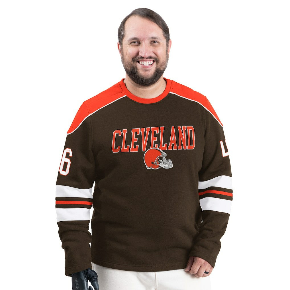Cleveland Browns G-III Sports by Carl Banks Adaptive Lord Stanley Crewneck Sweatshirt Brown