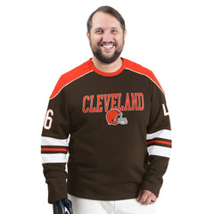 Cleveland Browns G-III Sports by Carl Banks Adaptive Lord Stanley Crewneck Sweatshirt Brown