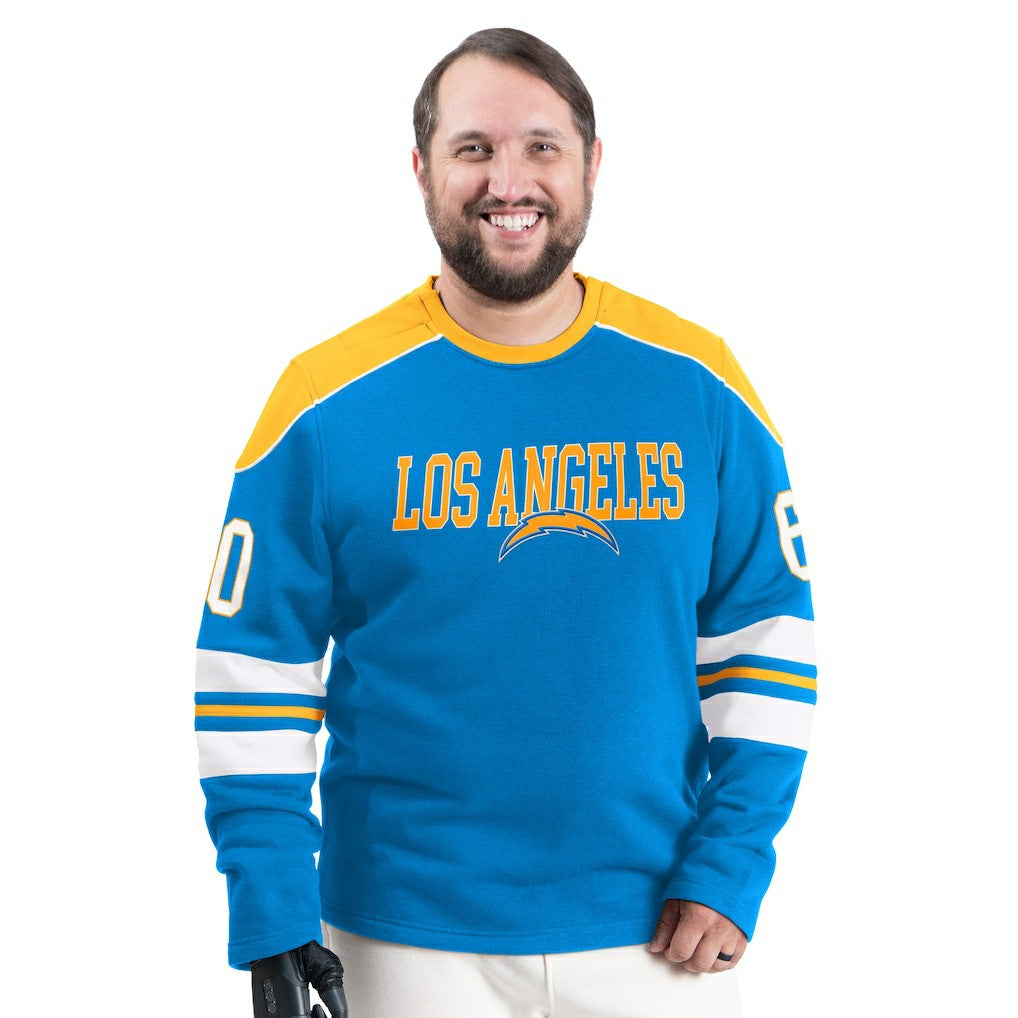 Los Angeles Chargers G-III Sports by Carl Banks Adaptive Lord Stanley Crewneck Sweatshirt Powder Blue
