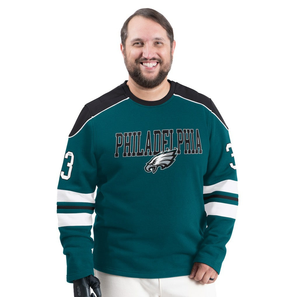 Philadelphia Eagles G-III Sports by Carl Banks Adaptive Lord Stanley Crewneck Sweatshirt Midnight Green
